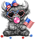 Highland cow patriotic