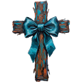 Cross with turquoise bow