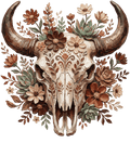 Brushstroke Western Cow Skull DTF Transfer