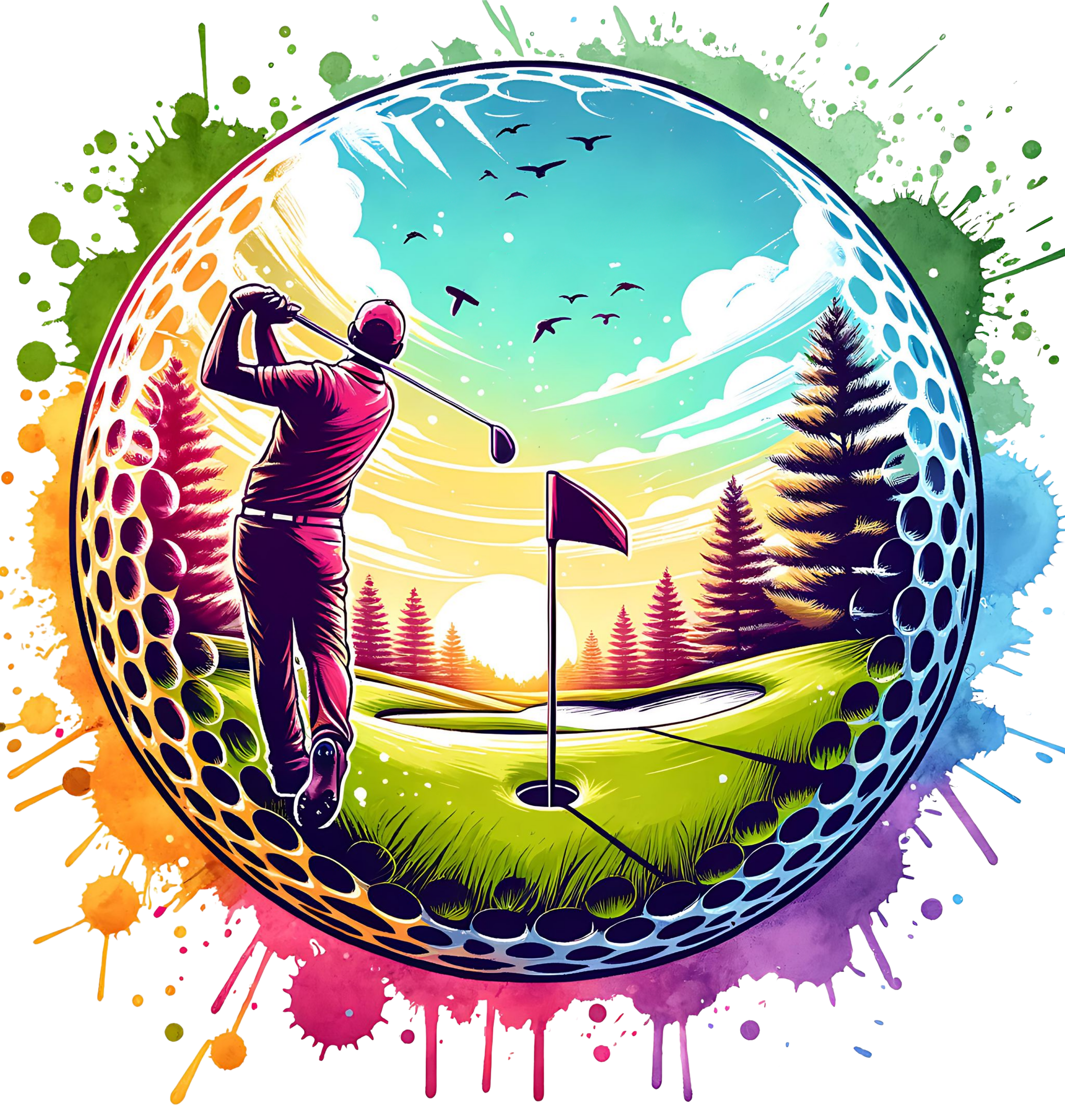 Golfer DTF Transfer
