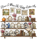 Vintage dishes with black letters