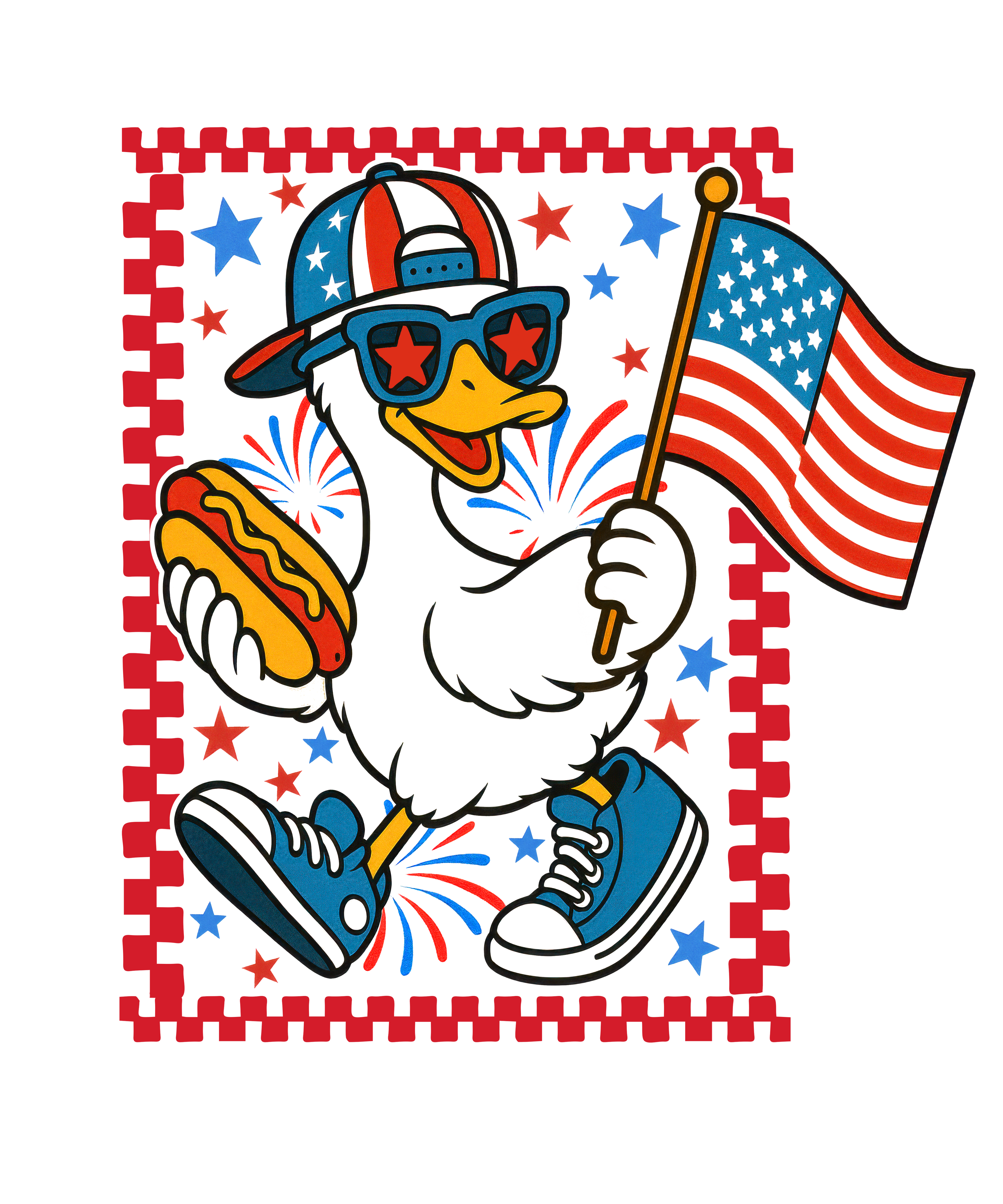 Patriotic Goose Girl DTF Transfer